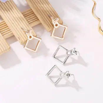 Kūrybos Minimalistinė Geometrinių Auskarai Moterų Mados Paprastas Metalo Trikampis, Kvadratas Mergina Earing Moterų Papuošalai, Aksesuarai
