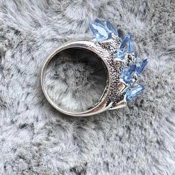 Kūrybos Mėlyna Cirkonis Žiedai Moterims Sidabrinis Papuošalų Derliaus Piršto Žiedai Moterų Mados Vestuvinis Žiedas Moterų Ponios Žiedai