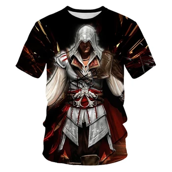 Kūrybos negabaritinių trumparankoviai streetwear 2020 metų vasaros Assassin ' s Creed 3D spausdinimo marškinėliai vyriški laisvalaikio marškinėlius XXS-6XL