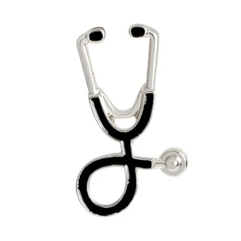 Kūrybos Stetoskopas Formos Sagė Kaištis Unisex Juvelyrikos Dovanų Slaugytojo, Gydytojo, drabužių atvartas smeigtukai naujovė echometer metalo sagė