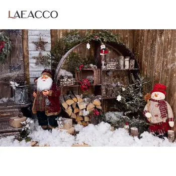 Laeacco Žiemos Backdrops Kalėdų Sniegas Medis Santa Sąlyga Elnias Dovana Žibintų Vaikas Dovana Pušies Kilmių Photocall Fotostudija