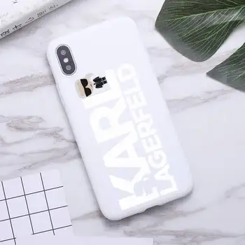 Lagerfeld prekės dizaineris KARLs Telefono dėklas Skirtas iphone 12 11 Pro Max Mini XS 8 7 6 6S Plus X SE 2020 XR Candy white Silikono