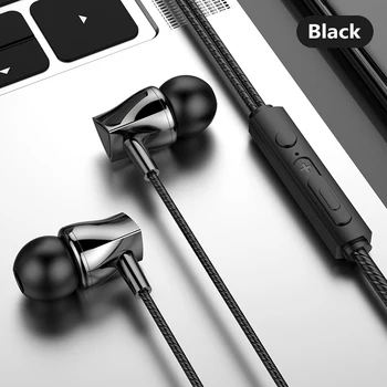 Laidinių Ausinių žemų dažnių garsiakalbis Stereo Bass 3.5 mm Su Build Mikrofonas Laidinio Kontrolės Ausinę Į ausies Xiaomi 