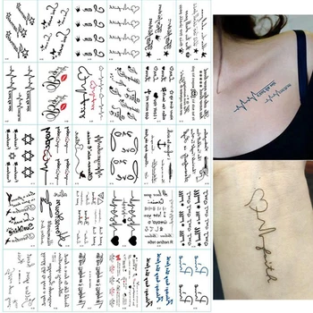 Laikina Tatuiruotė Lipdukas Vandeniui atspari Drėgmei atsparus Aplikacijos Netikrą Tatuiruotę Laišką Drugelis Gėlių Modelio 3D Tatuiruotė Lipdukas