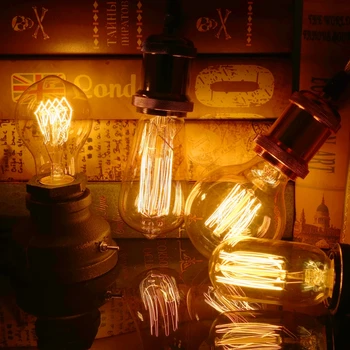 LARZI Pritemdomi Edison Lempa 4W 40W 220V Retro Vintage LED Spiralės Kaitinimo Lemputės 2200K C35 T10 T45 A19 A60 ST64 G80 G95 G125