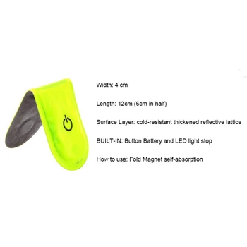 Lauko Sporto LED Saugos Šviesą Atspindinčios netic Klipą Strobe Veikia Pėsčiomis, Dviratį Dviračiu