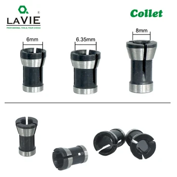 LAVIE 1pc 3PCS Nustatyti įvorės 6.35 mm, 6mm 8mm collet chuck Frezavimo, Graviravimo staklės, Elektriniai Maršrutizatorius Frezavimo Cutter Priedai
