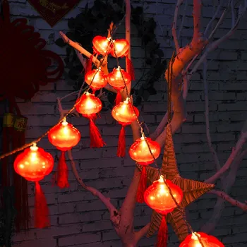 LED Atostogų Žiburiai USB Įkrovimo Tradicinės Kinų Raudonųjų Žibintų Lempos Naujųjų Metų Festivalis Apdailos Girlianda 