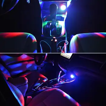 LED Automobilio USB Spalvinga Atmosfera, Apšvietimas DJ Muzikos KTV Žibintai Balsu Valdomas Belaidis Blykstės Apdaila Žibintai, Automobilių Reikmenys