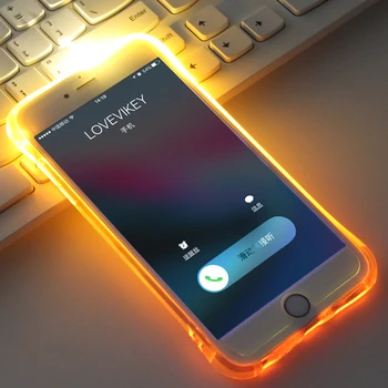 LED Blykstė TPU Case For iPhone X XS XR XS Max Atvejais, Skaidrus, Šviesos, galinis Dangtelis Skirtas iPhone 5 5s 6 6S 7 8 Plius Priminti gaunamus