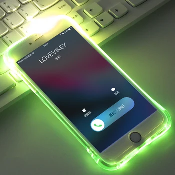 LED Blykstė TPU Case For iPhone X XS XR XS Max Atvejais, Skaidrus, Šviesos, galinis Dangtelis Skirtas iPhone 5 5s 6 6S 7 8 Plius Priminti gaunamus