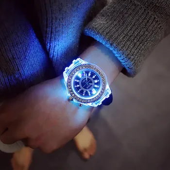 Led Blykstė, Šviesos Žiūrėti Asmenybės tendencijų studentai mėgėjams želė moteris vyriški laikrodžiai 7 spalvų šviesos Laikrodis