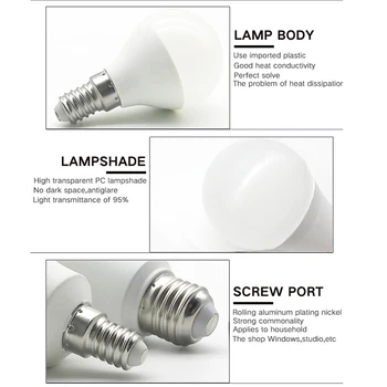 LED E14 LED lempos, E27 LED lemputės AC 220V 230V 240V 20W 18W 15W 12W 9W 6W 3W Lampada LED Prožektoriai, Stalo lempa Lempos lemputė