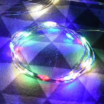 LED Eilutės Žibintai 1M 2M 3M Vario viela Šviesos Girlianda vestuves Apdaila, Powered by Baterija, Balta spalvotų Pasakų šviesos