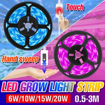 LED Grow Light USB viso Spektro LED Augimo Šviesos Ruože 0,5 m 1m 2m 3m LED Augalų Lempos DC5V Augalų Sėklos, Gėlių Šiltnamio efektą sukeliančių Lempos Juosta