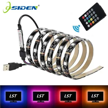 LED Juosta 5050 RGB Permainingi 60LED TV Foninio Apšvietimo, USB DC5V 1M 2M 3M 5M 