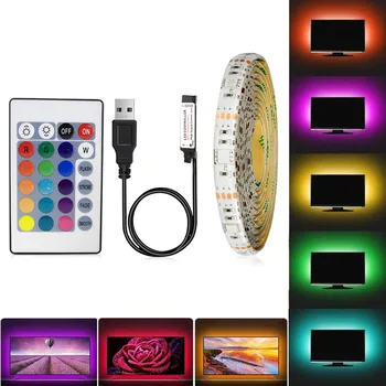 LED Juosta RGB Vandeniui USB 5V Juostelės Led Juosta RGB / Balta / Šiltai Balta TV Apšvietimas 1M 2M 3M 4M 5M Lanksti Led Šviesos Juostelės
