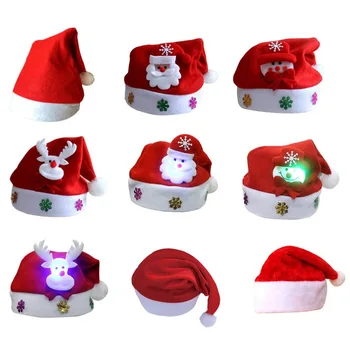 LED Kalėdų Megztos Kepurės Vaikams, Šviesos Kalėdos Trikotažo Beanie Suaugusiųjų Bžūp Megztinis Kalėdų Santa Skrybėlė Vaikas Suaugusiųjų Kalėdų #L