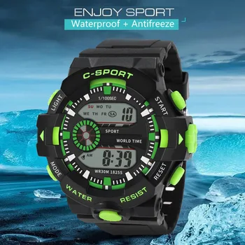 LED Skaitmeniniai Laikrodžiai Vyrų Sporto 30M Profesinės Vandeniui Data Karinės Gumos Kvarco Šviesos 2019 Mada Sporto Žiūrėti