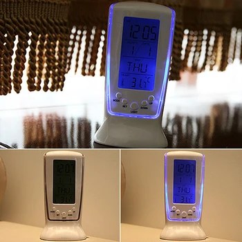 LED Skaitmeninis Laikrodis-Žadintuvas su Mėlyna Atgal šviesos Elektroninis Termometras, Kalendorius Led Laikrodis Su Laiko Skaitmeninės Kalendorius Temperatūra
