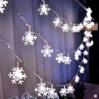 LED Snaigė String Žibintai Sniego Fėja Girliandą Dekoracija Kalėdų eglutė Naujųjų Metų Kambarys Valentino diena Akumuliatoriaus Kištuką Valdomas