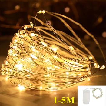 LED Styginių Šviesos Vario Viela, Garliava Pasakų String Žibintai Šiltai Balta Namuose Kalėdų Vestuves Apdailos Atostogų Apšvietimas