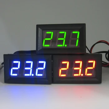 LED Temperatūros matuokliu Detektorius, Jutiklis Zondas 5V-12V Skaitmeninis Termometras Stebi, testeris