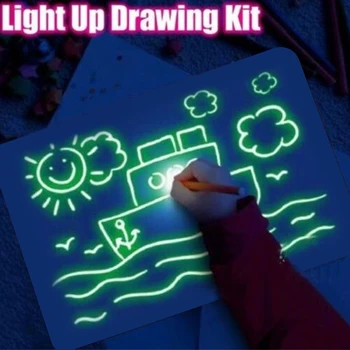 LED Šviesos Grafiti Piešimo Lenta Doodle Tapybos Planšetinio kompiuterio 