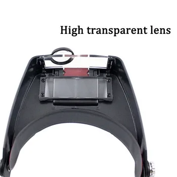 LED Šviesos Lempos WearMagnifier Reguliuojamo Dydžio ekrano užsklandą Didinamąjį Lęšiai, Remonto Darbai, Šviesos, Aukštos Skaidrumo Objektyvai
