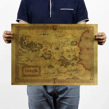 Legenda NARNIJOS/ Treasure map/ Kraft plakatas/ rudo popieriaus / bar kavos parduotuvė apdailos dažymo 51x35.5cm