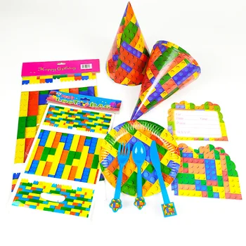 Legoing Blokai Gimtadienio Dekoracijas Vienkartiniai Popieriniai Puodeliai Plokštės Staltiesė Vaikams Už Šalies Prekių Baby Shower Žaislas