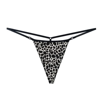 Leopardas Spausdinti Thong Seksualus Moterų Žemo Liemens Kelnaitės Traceless Kvėpuojantis T-back Moterų apatinis Trikotažas Bikini G String