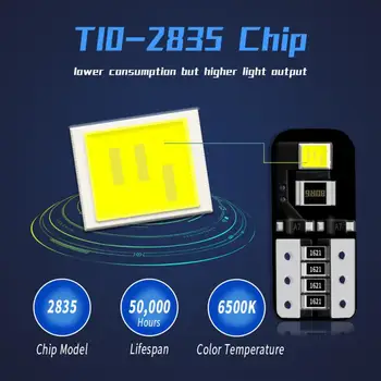 Licenciją Plokštelės Šviesos 2020 2vnt Naujų Automobilių LED Plotis Indikatorius 2835 T10 Canbus Interjero Lubų prietaisų Skydelio Lemputė