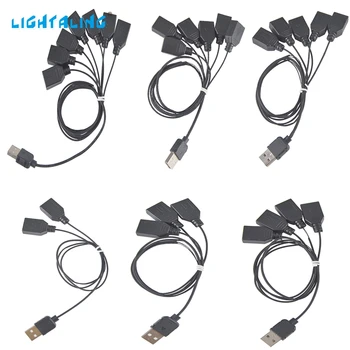 Lightaling Aukštos Kokybės Šviesos Priedai Juoda Vieno iki Septynių USB Led Šviesos Rinkinys 10220 10260 10255 42083