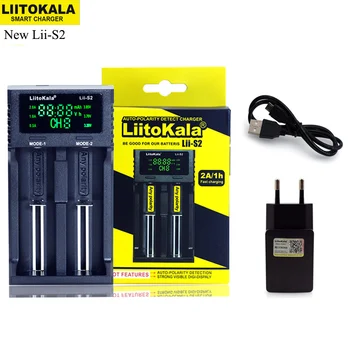 Liitokala Lii-S2 S4 PD4 402 202 Lii-S6 18650 Baterijos Kroviklis 1.2 V, 3,7 V 3.2 V AA21700 NiMH li-ion baterija Smart Įkroviklis+5V 2A plug