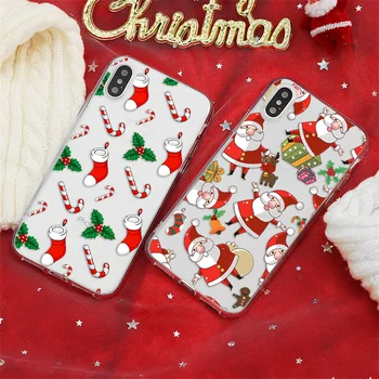 Linksmų Kalėdų Dovana Atveju iPhone 7 8 6 6S Plius 5 5S SE 2020 12 11 Pro Max Aišku, Telefono dėklas 