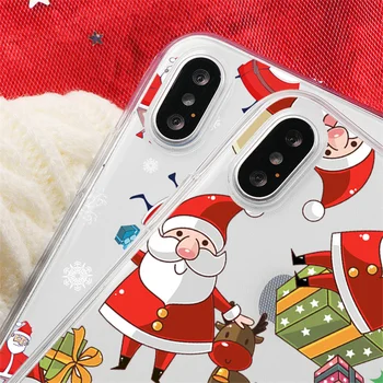 Linksmų Kalėdų Dovana Atveju iPhone 7 8 6 6S Plius 5 5S SE 2020 12 11 Pro Max Aišku, Telefono dėklas 