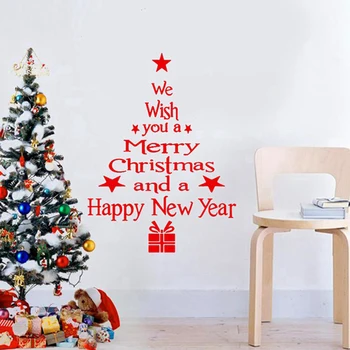 Linksmų kalėdų Eglutė Kalėdų Naujus Metus, Parduotuvės Langas Sienų Lipdukai Raudona Balta Kalėdų Dekoracijas 2020 Kalėdos Šalies Namų Dekoro 