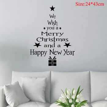 Linksmų kalėdų Eglutė Kalėdų Naujus Metus, Parduotuvės Langas Sienų Lipdukai Raudona Balta Kalėdų Dekoracijas 2020 Kalėdos Šalies Namų Dekoro 