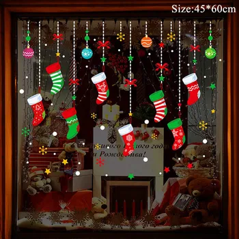 Linksmų Kalėdų Langą Lipdukai Kalėdų Dekoracijas namams 2020 Kalėdų Papuošalai Dovana Navidad Natale Laimingų Naujųjų Metų 2021