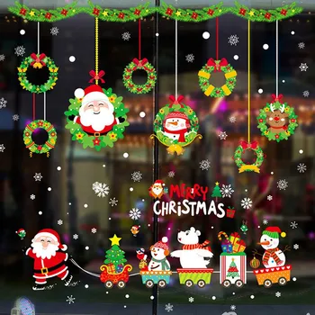 Linksmų Kalėdų Langą Lipdukai Kalėdų Dekoracijas namams 2020 Kalėdų Papuošalai Dovana Navidad Natale Laimingų Naujųjų Metų 2021