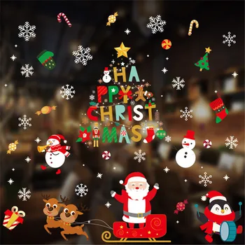 Linksmų Kalėdų Sienų Lipdukai Lango Stiklo Lipdukai Kalėdų Dekoracijas Namams Kalėdų Papuošalai Naujųjų Metų 2021 Dekoro Noel