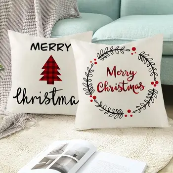 Linksmų Kalėdų Užvalkalas Pagalvėlių Apvalkalus Kalėdų Eglutė Kepurės, Papuošalai, Namų 2020 Navidad Kalėdos Gimdymo Naujųjų Metų Dovana 2021