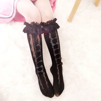 Lolita Kojinės Anime Cosplay Bowknot Prarasti Kojinės Nėrinių Tarnaitė Kelio Aukštumas