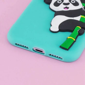 LOVECOM Mielas 3D PaPa Panda Atveju iPhone, 12 Mini 11 XS Pro Max XR 6 6S 7 8 Plus X Candy Spalvos Minkštos TPU Telefono Galinį Dangtelį Dovana