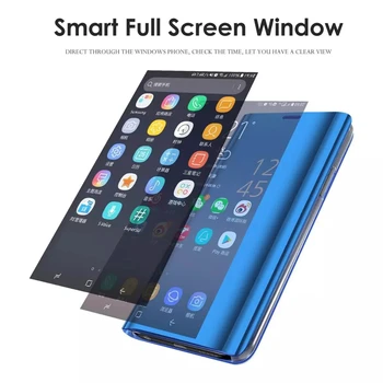 Luxury Smart Veidrodis, Flip Case For Xiaomi Redmi 9 Pastaba 9S 8 7 6 5 4X 9A 8 8A 7, 7A K20 Mi 9 10 9T 10T Pro Lite F2 Pro X3 NFC Dangtis