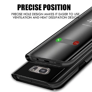 Luxury Smart Veidrodis, Flip Telefono dėklas Skirtas iPhone 6 6S Plius 7 8 X XR XS Atveju iPhone, 11 Pro Max Apsauginį Laikiklį Nuolatinis Dangtis