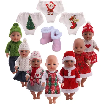 Lėlės Drabužių Žiemos set/Megztinis/Batai Tinka 18 Colių Amerikos&43 CM Reborn Baby Doll Lėlėms,Mergina Žaislų,Mūsų Kartos,Kalėdų