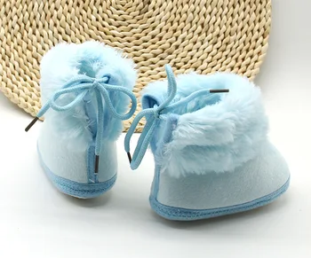 Ma&Baby 0-18M Naujagimiui Kūdikių Mergaičių Sniego Batai Anti-Slip Žiemą Šiltas Nėrinių Dirbtiniais Kailiais Batai