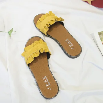 Mados 2020 metų Vasaros Batų Dizaineris Moterų Šlepetės Už Paplūdimio Skaidres Šlepetės Ponios Literatūros Butas obcasie Sandalai